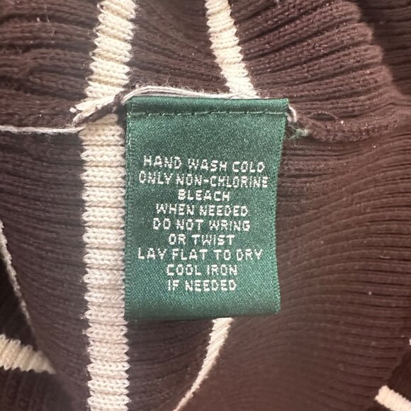 ✨✨✨Lauren by Ralph Lauren Sz XL Women's Cardigan Brown orange Vintage Cotton - Picture 6 of 6